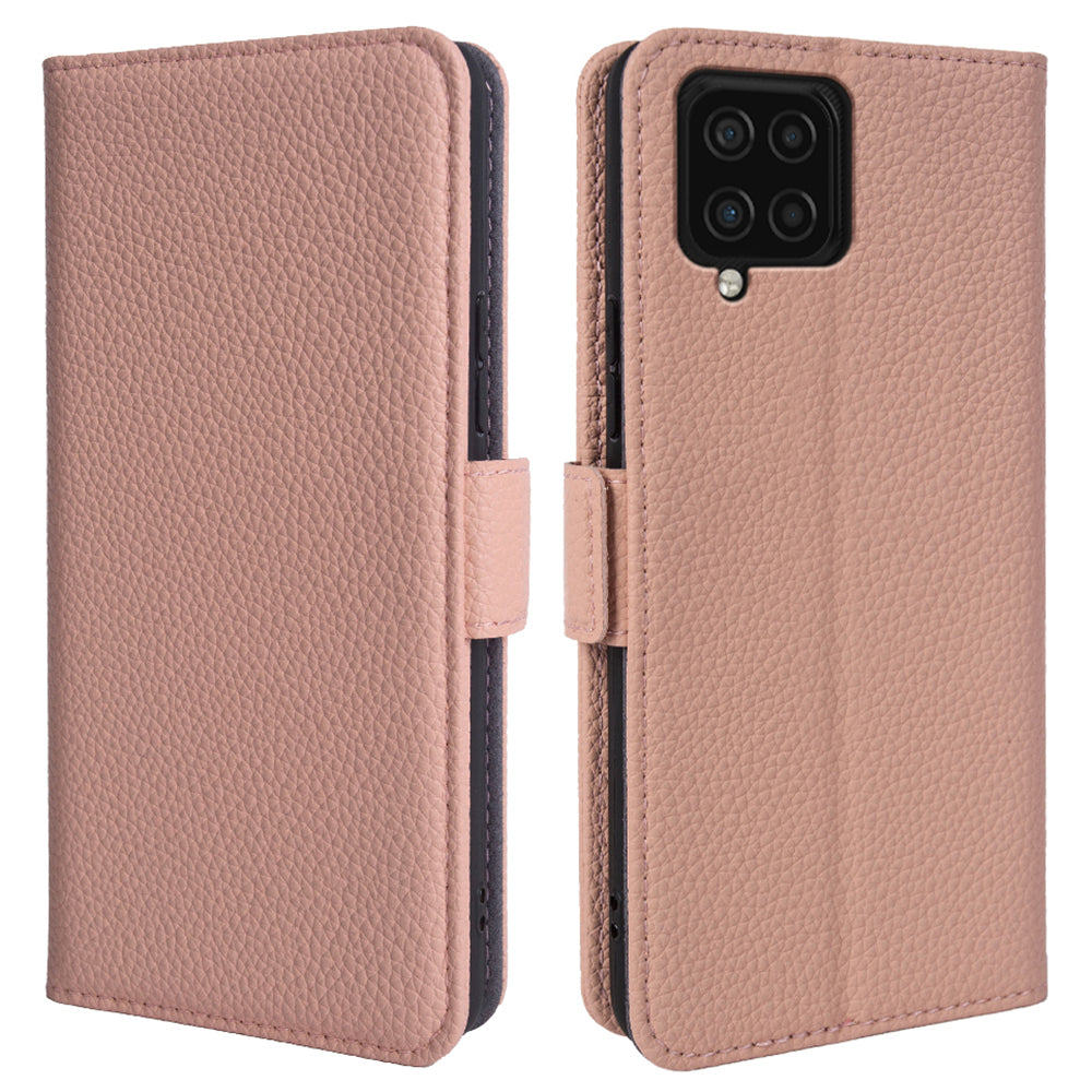 For Samsung Galaxy F22 Fall Proof Genuine Cow Leather Stand Cover Litchi Texture Wallet Phone Case For Samsung Galaxy F22 Fall Proof Genuine Cow Leather Stand Cover Litchi Texture Wallet Phone Case